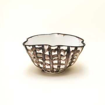 Drippy Checkered Fluted Bowl