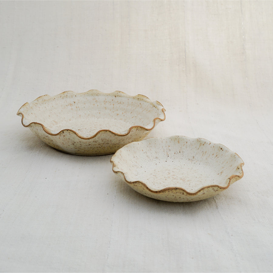 Speckled White MINI Pie Plate  /  Serving Dish