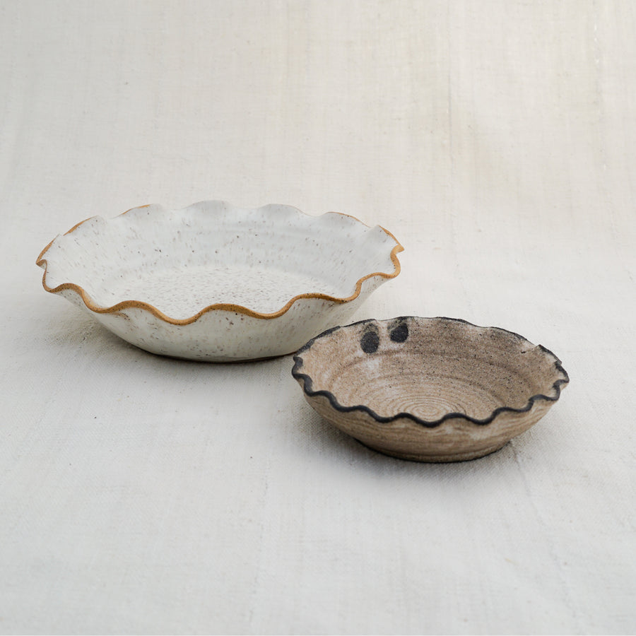 Speckled White Pie Plate