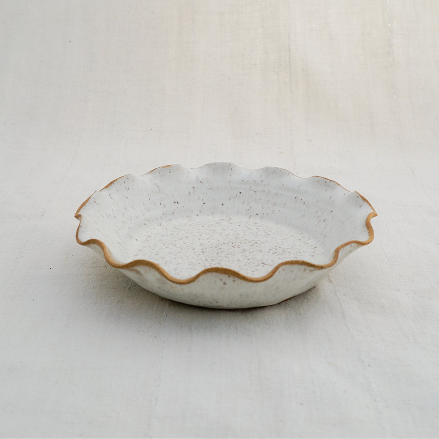 Speckled White Pie Plate