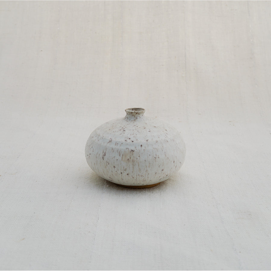 Speckled White Bud Vase