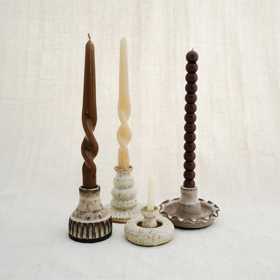 Etched Bubble Candlestick Holder