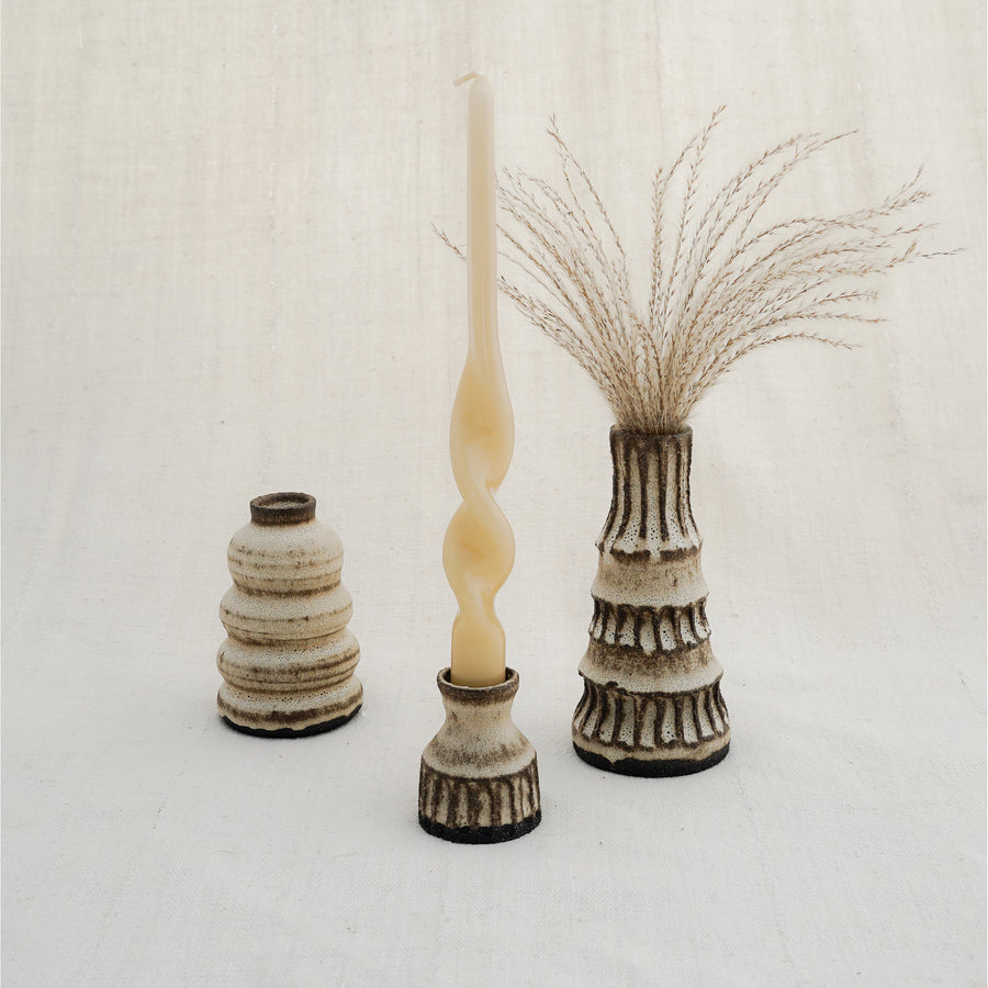 Etched Coco Steps Candlestick Holder