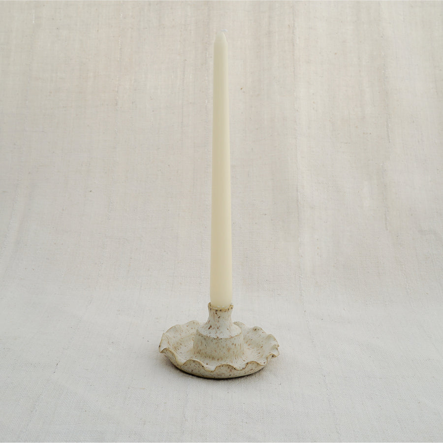 Heirloom Fluted Cream Candlestick Holder