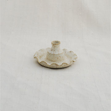 Heirloom Fluted Cream Candlestick Holder