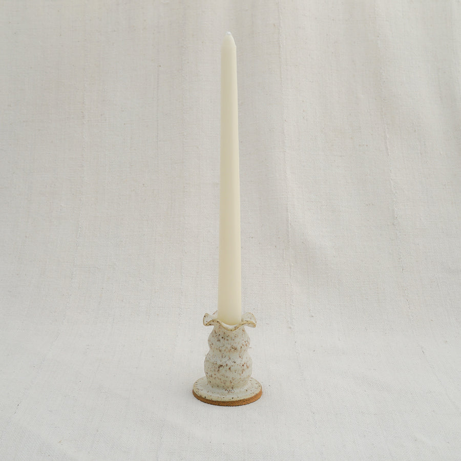 Trimmed in Ruffles Candlestick Holder