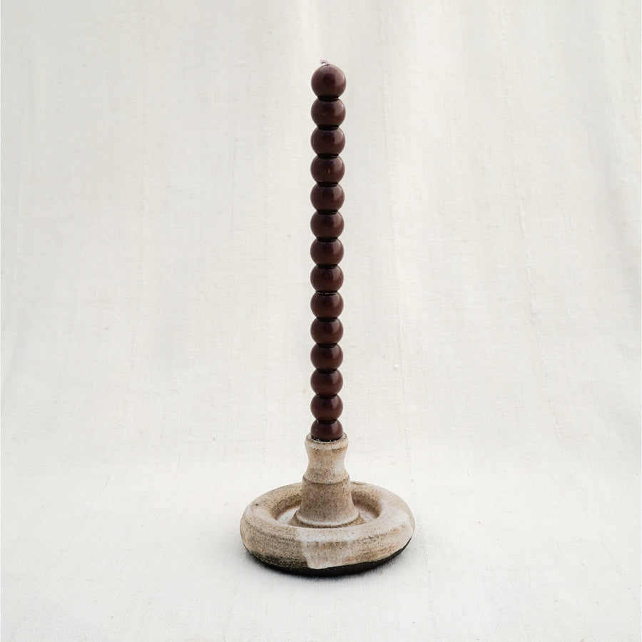 Coco Glazed Candlestick Holder