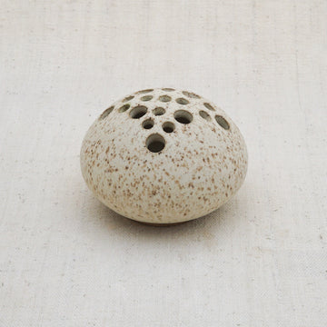 Cream Speckled Multi- Stem Flower Frog