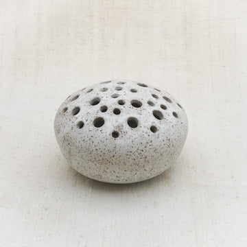XL White Speckled Multi- Stem Flower Frog