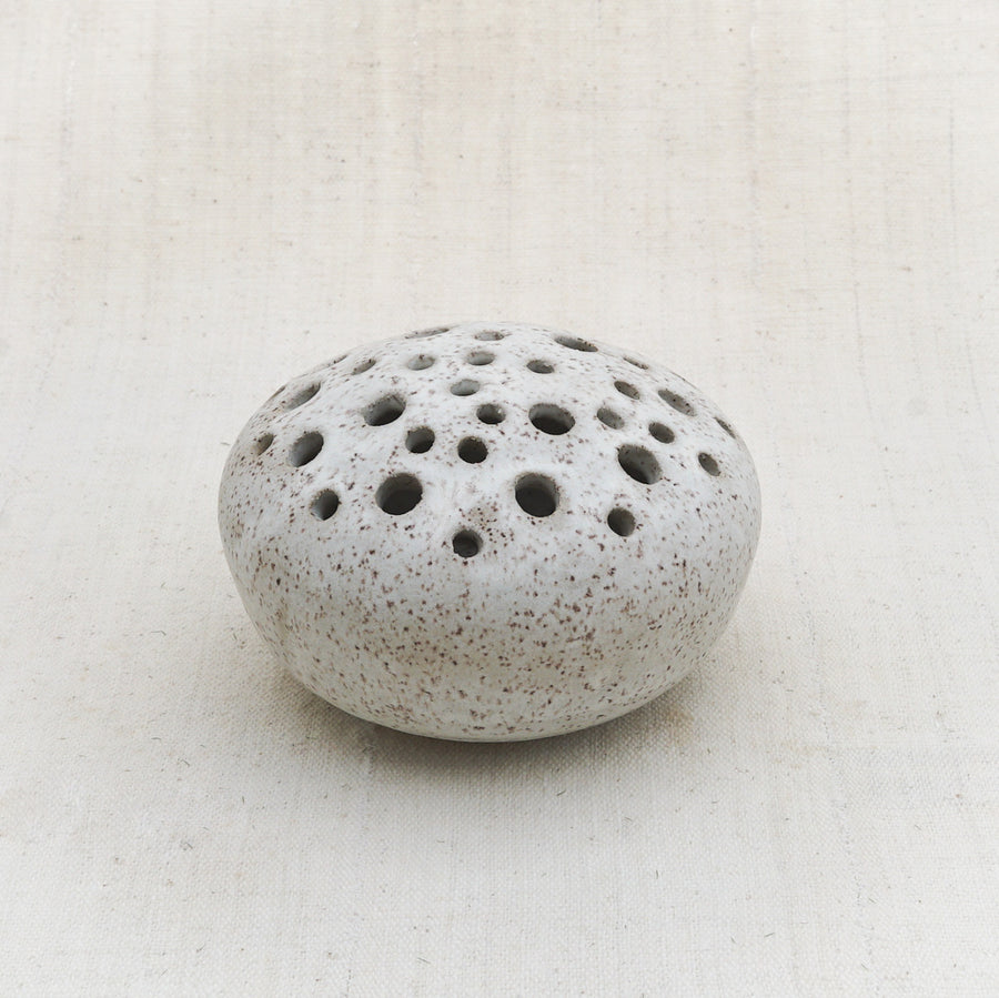 XL White Speckled Multi- Stem Flower Frog