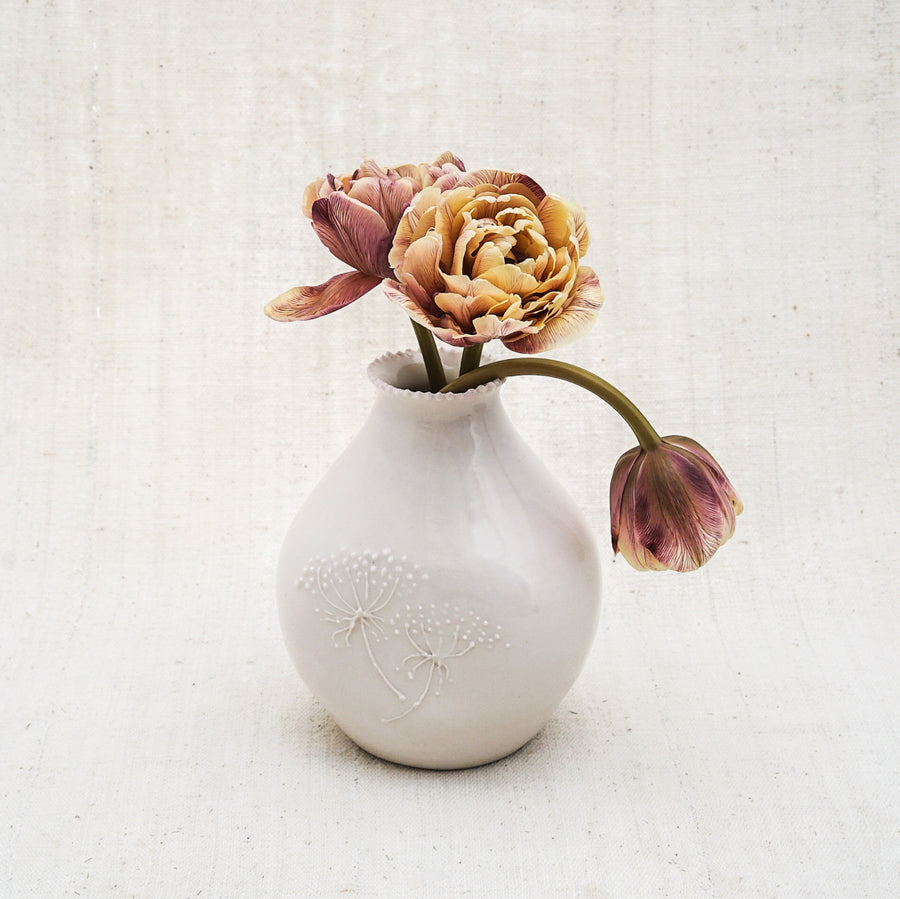 Queen Anne's Lace Porcelain Vase